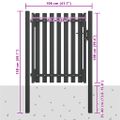 vidaXL Záhradná brána k plotu z ocele 100x100 cm antracitová