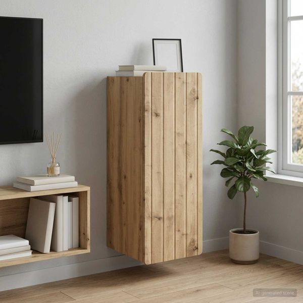 vidaXL Nástenná skrinka 33 x 34,5 x 94 cm Kompozitné drevo Dub artisan