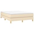 vidaXL Posteľný rám s boxspringom krémová 140x200 cm látka