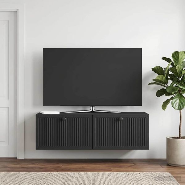 vidaXL Nástenná TV skrinka Čierna 98 x 31 x 30 cm Kompozitné drevo