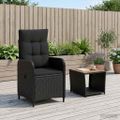 vidaXL Záhradný lounge set 2 ks Čierna