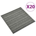 vidaXL Koberec 20 ks Pruhovaná antracitová 50 x 50 cm