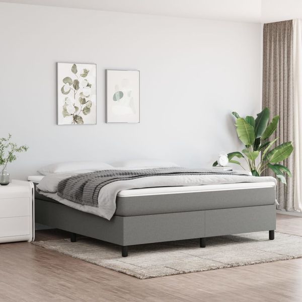 vidaXL Posteľný rám s boxspringom tmavosivá 160x200 cm látka