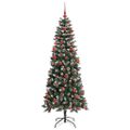 vidaXL Umelý vianočný stromček Zelená 180 cm PVC, plast a oceľ