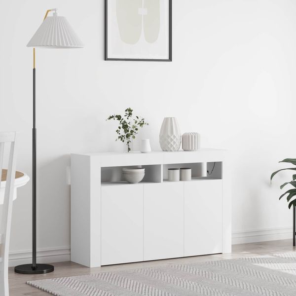 vidaXL Servírovacia skriňa Biela 116 x 30 x 75 cm Kompozitné drevo