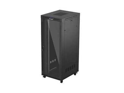 19'' voľne stojaca racková skriňa 42U/800x1000 (flat pack) s presklenými dverami LCD čierna Lanberg V2