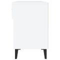 vidaXL Botník lesklý biely 102x35x55 cm spracované drevo