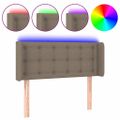 vidaXL Čelo postele s LED sivohnedé 103x16x78/88 cm látka