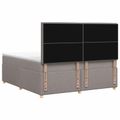 vidaXL Posteľ boxspring s matracom Sivohnedá 140 x 200 cm Látka