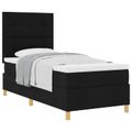 vidaXL Posteľ s pružinovým rámom Čierna 80 x 200 cm látka