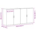 vidaXL Servírovacia skriňa 2 ks Čierny dub 79 x 38 x 80 cm