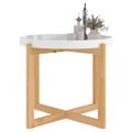 vidaXL Konferenčný stolík biely 53x53x43,5 cm sprac. drevo a borovica