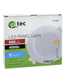 Q-102P LED panel 9W 990lm 4000K biely - kruhový vstavaný Qtec