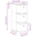 vidaXL Servírovacia skriňa Betónová šedá 25,5 x 22 x 69,5 cm
