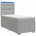 vidaXL LED boxspring posteľ s matracom Svetlosivá 80 x 200 cm Látka