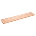 vidaXL Nástenná polica bledohnedá 180x40x(2-4) cm ošetrený masívny dub