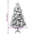vidaXL Osvetlený vianočný stromček, zasnežený, šišky 225 cm, PVC a PE