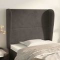 vidaXL Čelo postele so záhybmi tmavosivé 83x23x118/128 cm zamat