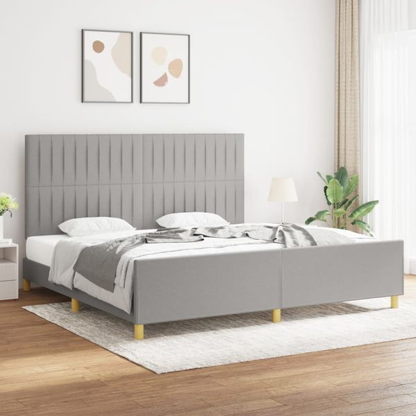 vidaXL Posteľ bez matraca bledosivá 200x200 cm látka