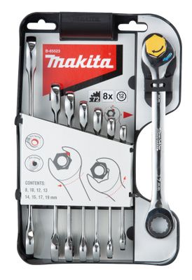 Makita sada očkoplochých ráčnových kľúčov 8 ks