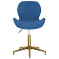 335044 vidaXL Swivel Dining Chair Blue Velvet