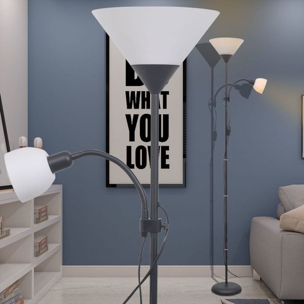 vidaXL Stojanová lampa, čierna