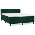 vidaXL Posteľný rám boxsping s matracom tmavozelený 140x190 cm zamat