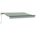 vidaXL Sklopná markíza Zelená 350 x 200 cm látka
