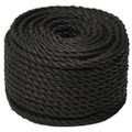vidaXL Pracovné lano čierne 24 mm 25 m polypropylén