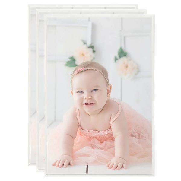 vidaXL Fotorámiky na stôl, koláž 3 ks, strieborné 21x29,7 cm, MDF