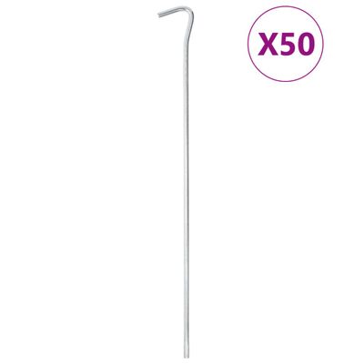 vidaXL Stanové kolíky 50 ks 30 cm Ø5 mm pozinkovaná oceľ