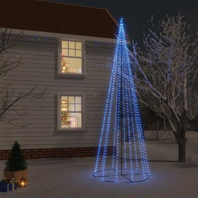 vidaXL Vianočný stromček kužeľ modrých 732 LED svetiel 160x500 cm
