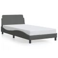 vidaXL Rám postele Dover tmavosivá 100x200 cm látka
