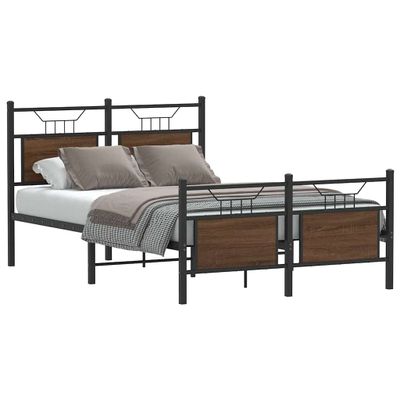 vidaXL Posteľný rám bez matraca hnedý dub 120x200 cm kompozitné drevo