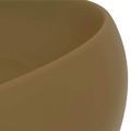 vidaXL Luxusné umývadlo, okrúhle, matné krémové 40x15 cm, keramika