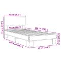 vidaXL Posteľný rám dub sonoma 90x200 cm kompozitné drevo a kov