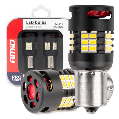 LED BUBLS CANBUS PRO series 1156 BA15S P21W R10W R5W 24x3020 SMD FAN Biela 12V/24V AMIO-03721
