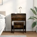 vidaXL Toaletný stolík a stolička dymový dub 60x40x113,5 cm