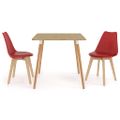 vidaXL 3-dielna jedálenská súprava červená