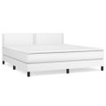 vidaXL Boxspring posteľ s matracom biela 180x200 cm umelá koža
