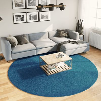 vidaXL Koberec OVIEDO krátky vlas tyrkysový Ø 240 cm