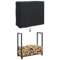 vidaXL Kryt na stojan na drevo 61 x 122 x 106 cm Obdĺžnikový Čierna