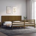 vidaXL Posteľný rám s čelom medovo-hnedý 200x200 cm masívne drevo