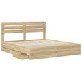 vidaXL Rám postele Sonoma dub 200 x 200 cm Inžinierske drevo