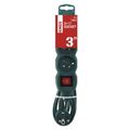 Predlžovací kábel EMOS P1313RZ s vypínačom, 3 zásuvky, 3 m, zelený