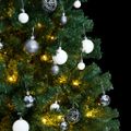 vidaXL Umelý výklopný vianočný stromček 300 LED a sada gúľ 240 cm