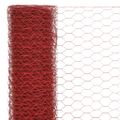 vidaXL Drôtené pletivo, oceľ potiahnutá PVC 25x0,5 m, červené