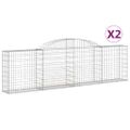 vidaXL Oblúkové gabionové koše 2 ks 300x30x80/100cm pozinkované železo