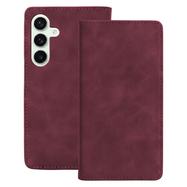 Smart Suede case for Samsung Galaxy S25 maroon