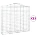 vidaXL Oblúkové gabiónové koše 13 ks 200x50x180/200 pozinkované železo